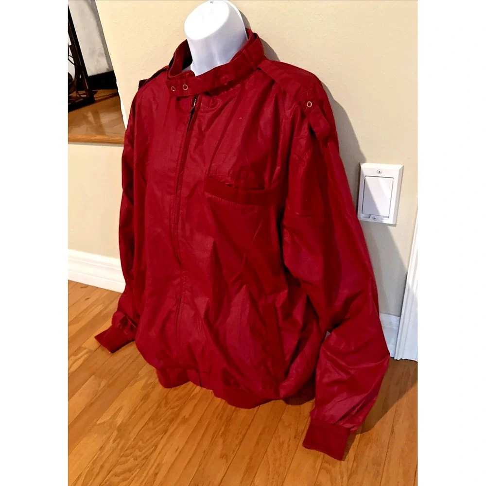 VTG Field Stream Burgundy Bomber Coat Plaid Lined Mens 2XLT Racer Jacket